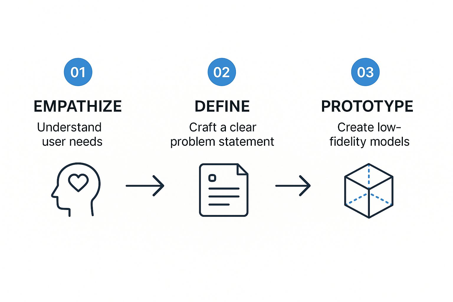 Infographic about design thinking process